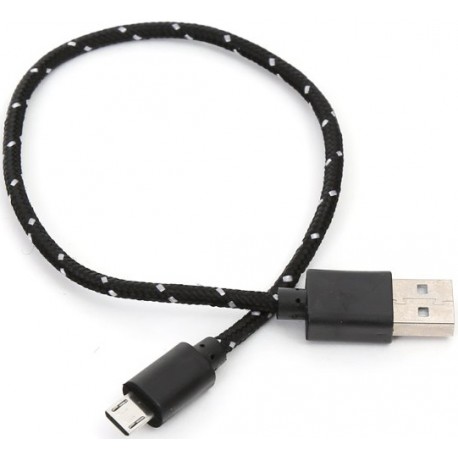 Omega kabelis microUSB 0,3m appīts, melns (43578)