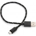 Omega cable microUSB 0.3m braided, black (43578)