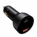 Baseus auto kiirlaadija 12-24V 100W USB + USB-C QC4+ PD3.0 pinge, ekraan ja USB-C kaabel 1 m