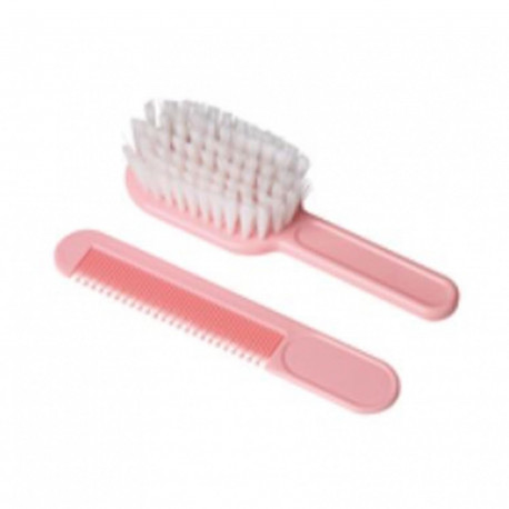 EUROSTIL BEBE CEPILLO SUAVE ROSA 1UN + PEINE 1U.