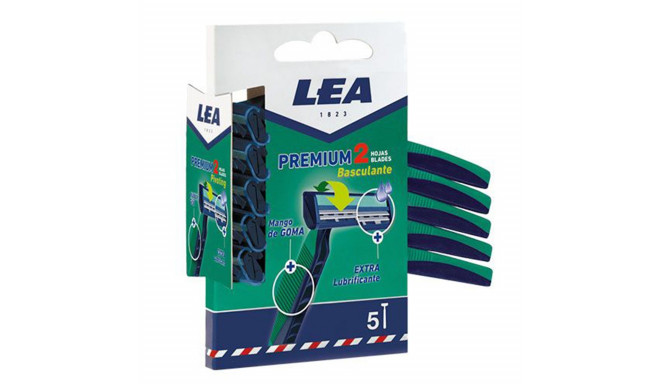 LEA PREMIUM CUCHILLAS DESECHABLES 2 HOJAS BASCULANTES 5UN