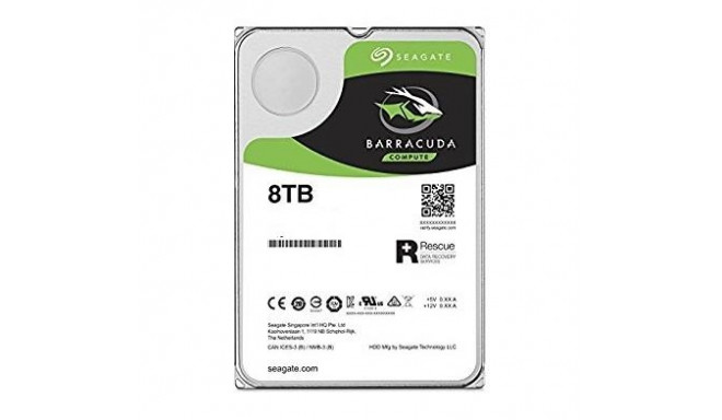 HDD|SEAGATE|Barracuda|8TB|SATA 3.0|256 MB|5400 rpm|Discs/Heads 4/8|3,5"|ST8000DM004