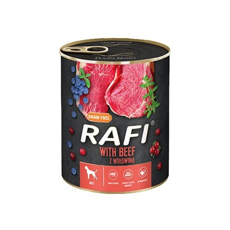 Dolina Noteci Rafi märg koeratoit veiselihaga, mustikate ja jõhvikatega – 800g