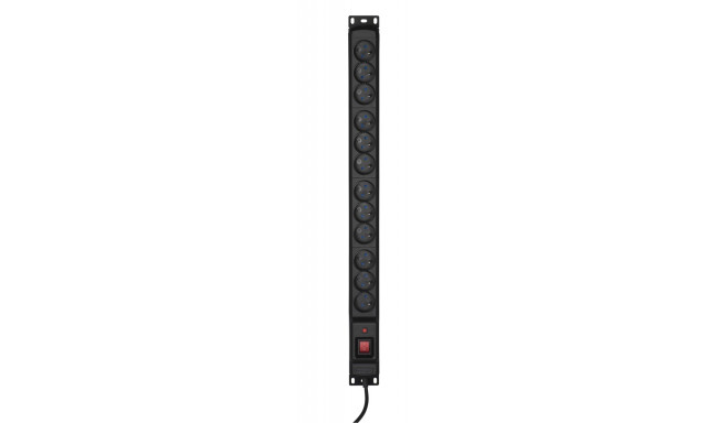 Activejet COMBO 12 pistikupesa pikendusjuhe 3 m must