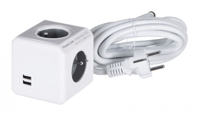 Allocacoc PowerCube Extended USB E(FR), 3m power extension 4 AC outlet(s)