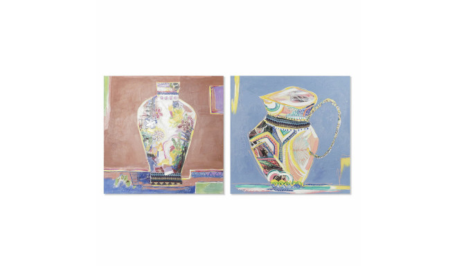 Glezna DKD Home Decor Canvas 80 x 2,8 x 80 cm Vāze Moderns (2 gb.)