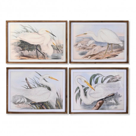 Glezna DKD Home Decor Egle Stikls 70 x 50 x 2 cm Gārnis (4 Daudzums)