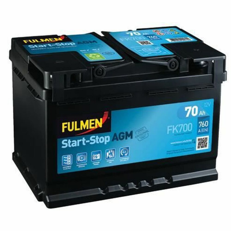 Car Battery Fulmen FK700 760 A 12 V 70 Ah AGM - Car batteries - Photopoint