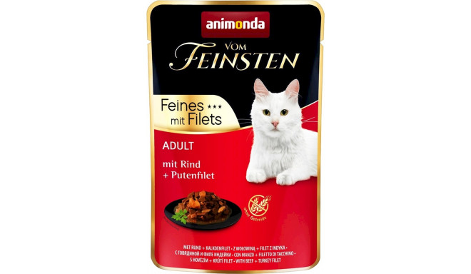 ANIMONDA vom Feinsten Beef, turkey fillet - wet cat food - 85 g