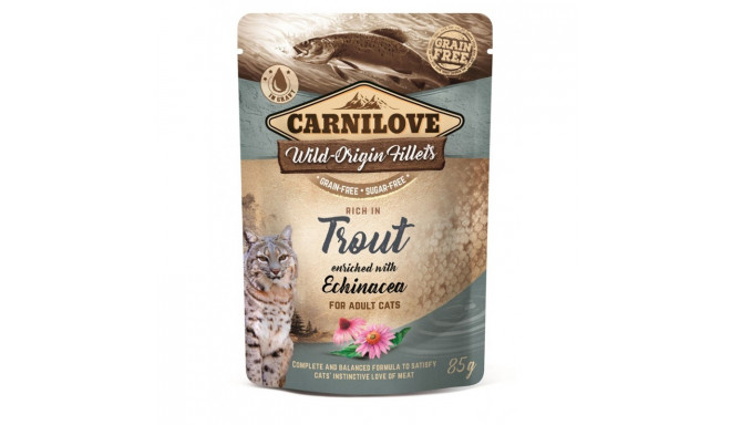 Carnilove CAT POUCH märg kassitoit forell, siilkübar 85 g