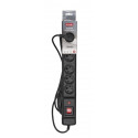 Activejet COMBO 6GN 5M black power strip with cord