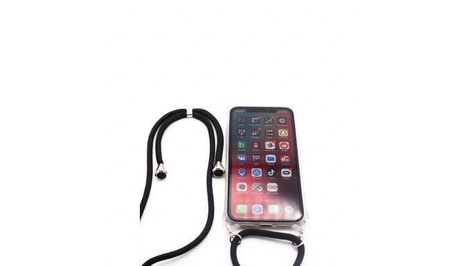 Samsung A30s Case with rope Black Transparent