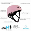 Kask M dla dzieci 3-7 lat z lampką LED różowy