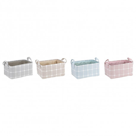 Dekoratiivne karp DKD Home Decor Polüester EVA (35 x 25 x 18 cm) (4 Ühikut)
