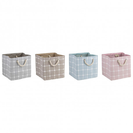 Dekoratiivne karp DKD Home Decor Polüester EVA (30 x 30 x 30 cm) (4 Ühikut)