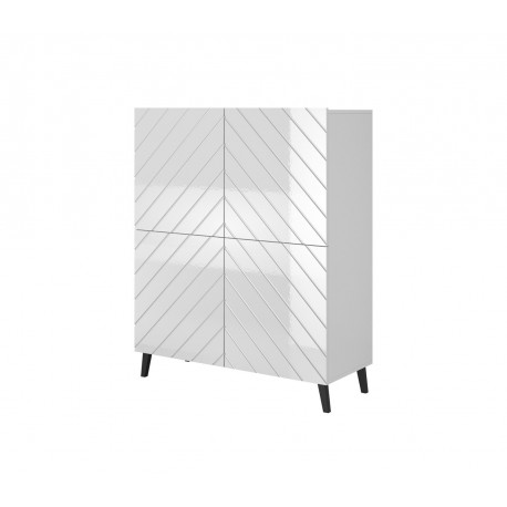 riiul ABETO 100.5 x 40 x 121.5 cm valge/läikiv valge