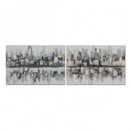 Maal DKD Home Decor 120 x 2,8 x 80 cm Abstraktne Loft (2 Ühikut)