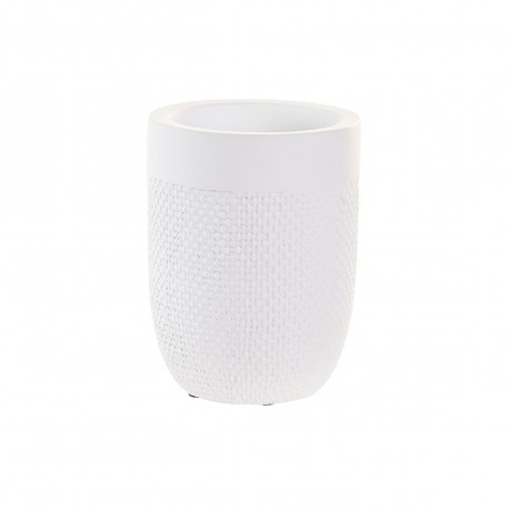 Glass DKD Home Decor White Cement 8 x 8 x 10,5 cm
