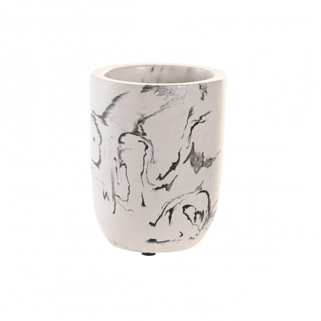 Glass DKD Home Decor White Black Cement 7 X 7 X 9,5 CM