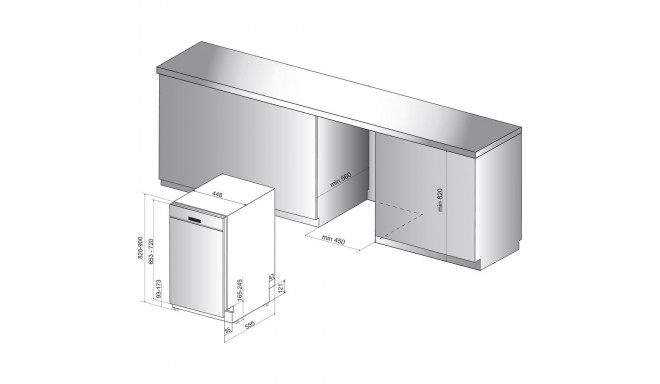 Whirlpool WSBC 3M17 X dishwasher Semi built-in 10 place settings