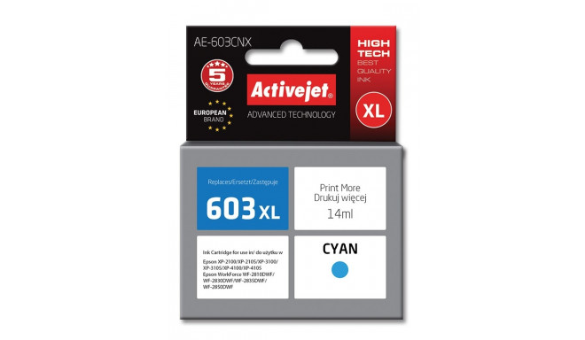 Activejet AE-603CNX ink (replacement for Epson 603XL T03A24; Supreme; 14 ml; cyan)