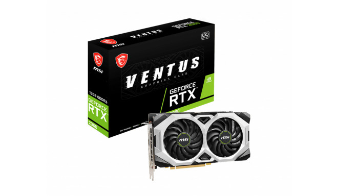 MSI graphics card GeForce RTX 2060 Ventus 12GB OC GDDR6 3xDP 1.4a 1xHDMI 2.0b