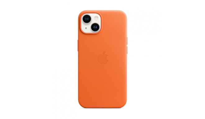 Apple iPhone 14 Leather Case with MagSafe, Orange