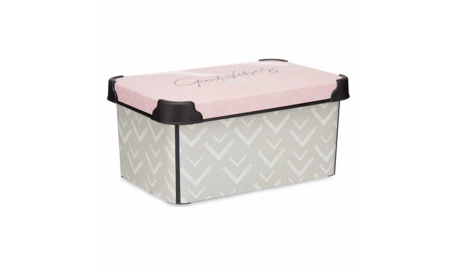 Storage Box Kipit STYLE BOX-5L-1 Vibes Pink Plastic Printed 5 L