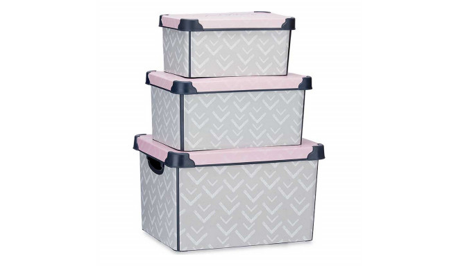 Set of Stackable Organising Boxes Kipit Vibes Plastic 29 x 23,5 x 39 cm