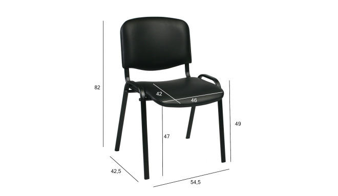 Guest chair ISO black imitation leather/black