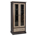 Display cabinet WATSON 90x45xH192cm, oak/antique black
