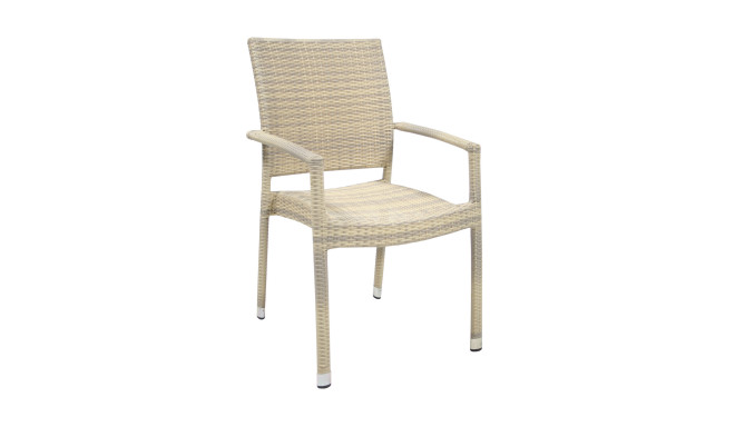 Chair WICKER-3 with armrests, beige