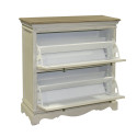 Shoe cabinet SAMIRA 92,5x32xH97cm, antique white/natural