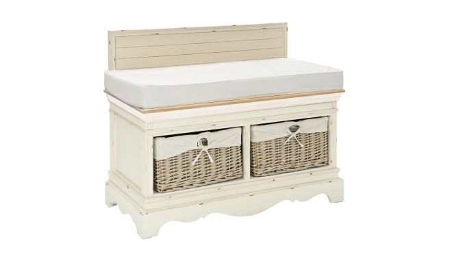 Hall bench SAMIRA 90x42x70,5cm, antique white