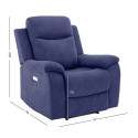 Recliner armchair MILO recliner, blue