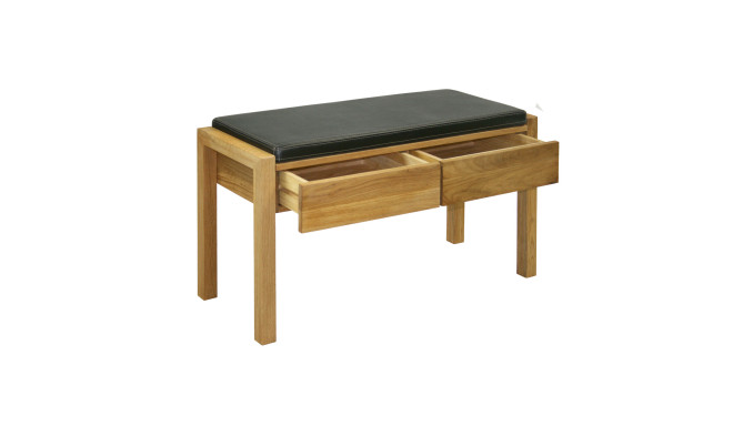 Sols MONDEO 88xD36xH49,2cm,  sēdeklis: āda, koks: ozols, apdare: eļļots