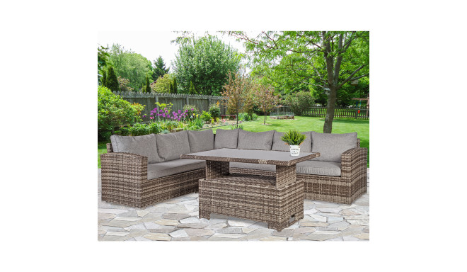 Garden furniture set ZURICH table, corner sofa