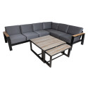 Garden furniture set FELINO corner sofa, 2 tables, black