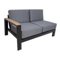 Garden furniture set FELINO corner sofa, 2 tables, black