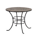 Laud MOSAIC D90xH70cm, mosaiikplaat: tumehall/pruun kivi, must metallraam