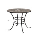 Laud MOSAIC D90xH70cm, mosaiikplaat: tumehall/pruun kivi, must metallraam