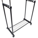Clothes hanger trolley FRY 83x43xH93,5-168cm, black/chrome