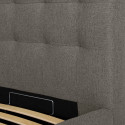 Bed LEENA 160x200cm, dark beige