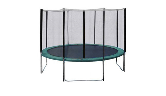 Trampoline with enclosure and green pad D426cm