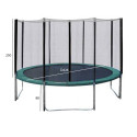 Trampoline with enclosure and green pad D426cm