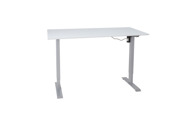 Töölaud ERGO 1-mootoriga 160x80xH71-121cm, hallikasvalge, melamiinplaat