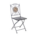 Rõdukomplekt MOSAIC laud ja 2 tooli (38665), D60xH70cm, mosaiikplaat: tumahall/pruun kivi, metallraa