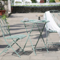 Rõdukomplekt MINT antiikroheline, laud D70xH75cm, 2 tooli 40x51xH92cm, sepistatud metall