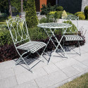 Rõdukomplekt MINT antiikroheline, laud D70xH75cm, 2 tooli 40x51xH92cm, sepistatud metall
