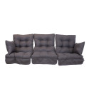 Kiigepadjad ROMA 56x108x10cm/3tk, tumehall, 50% polüester, 50% puuvill